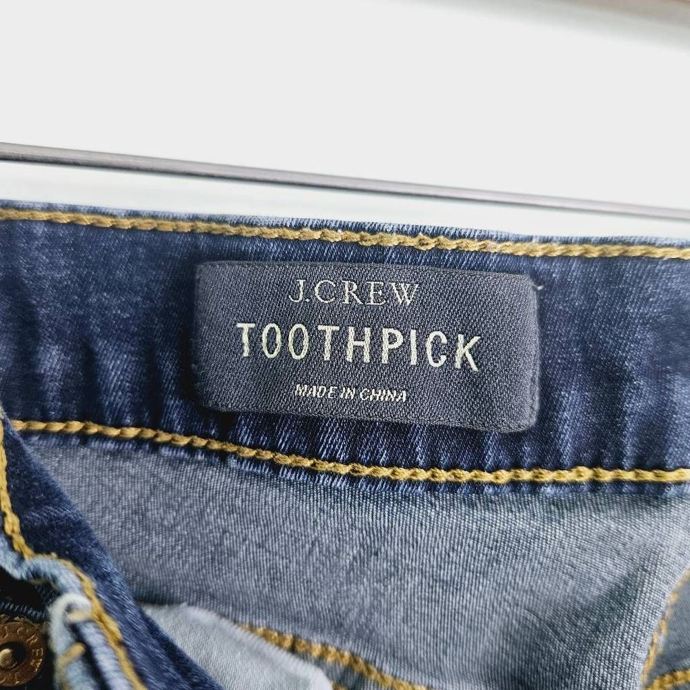 J. CREW High Rise Toothpick Deep Wash Women's Skinny Tapered Ankle Jeans Size 29 - Picture 3 of 7